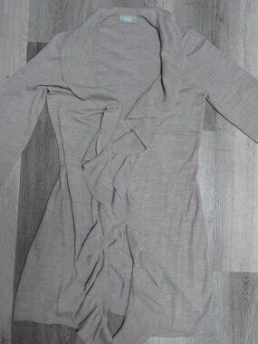 Wallis 3/4 Sleeve Open Front Knit Cardigan, Women's Large Khaki